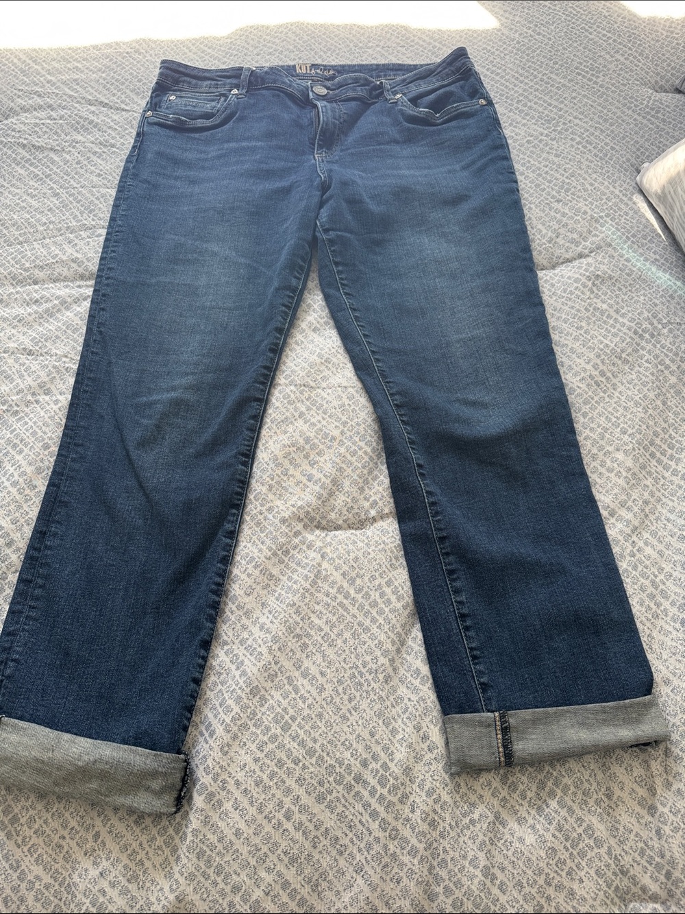 Kut from the Kloth Indigo Roll-Cuff Boyfriend Jeans